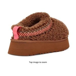 Tazz UGG Braid Fur Clog Platform Slippers